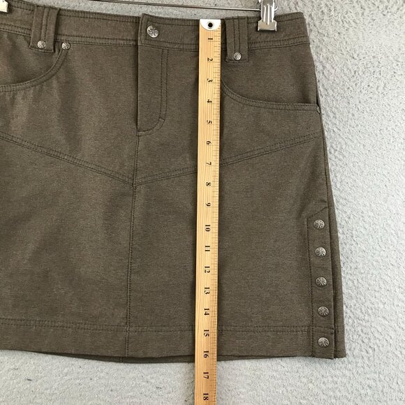 Athleta Take A Hike‎ Skirt Size 8 Brown Snap Side Detail Hiking Outdoor - Picture 8 of 11